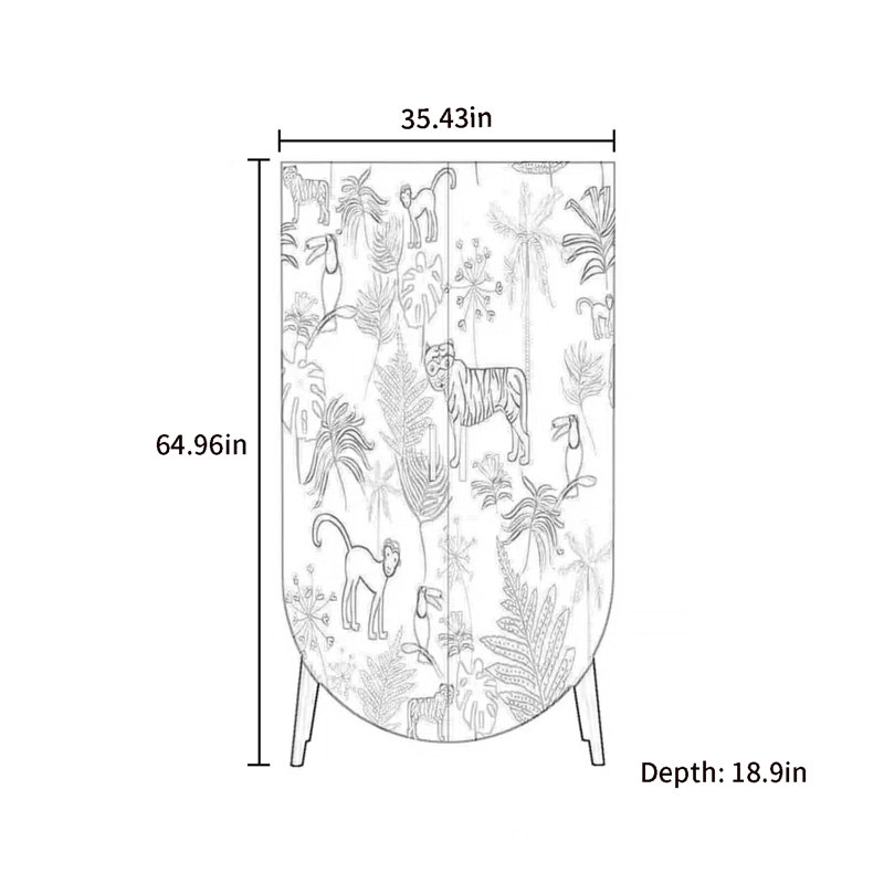 Armoire de rangement moderne à double porte, Vert / blanc ivoire