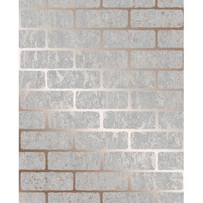 Milan Brick Vinyl Metallic Wallpaper Roll