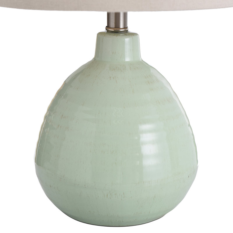 Lampe de table en céramique 21 po Alverez, Vert lime