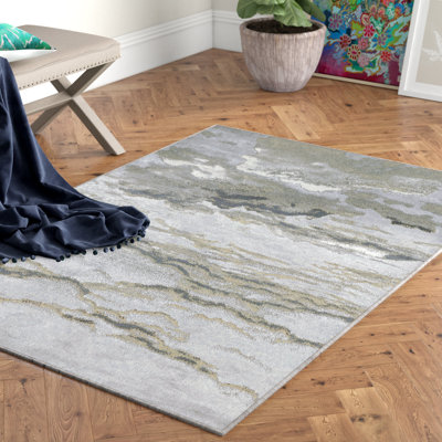 Alena Linea Metallic Champagne Gold/Grey Rug