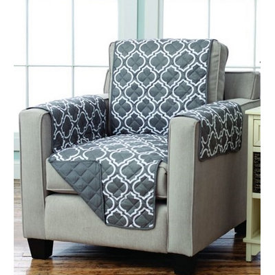 Housse pour fauteuil à coussins carrés réversible