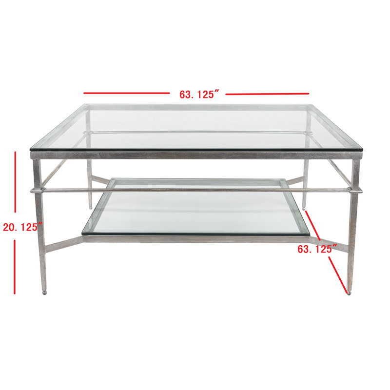 Vera Glass Coffee Table, Silver