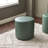 18" Wide Faux Leather Round Upholstered Ottoman-1900555100