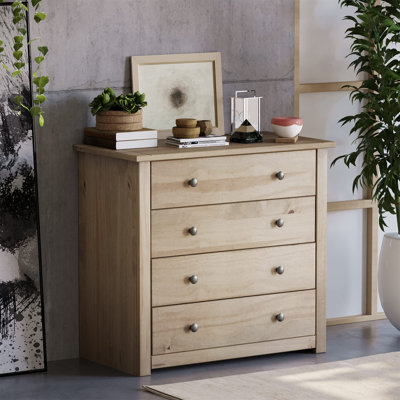 Somers Solid Wood 80 cm W Chest of 4 Drawers