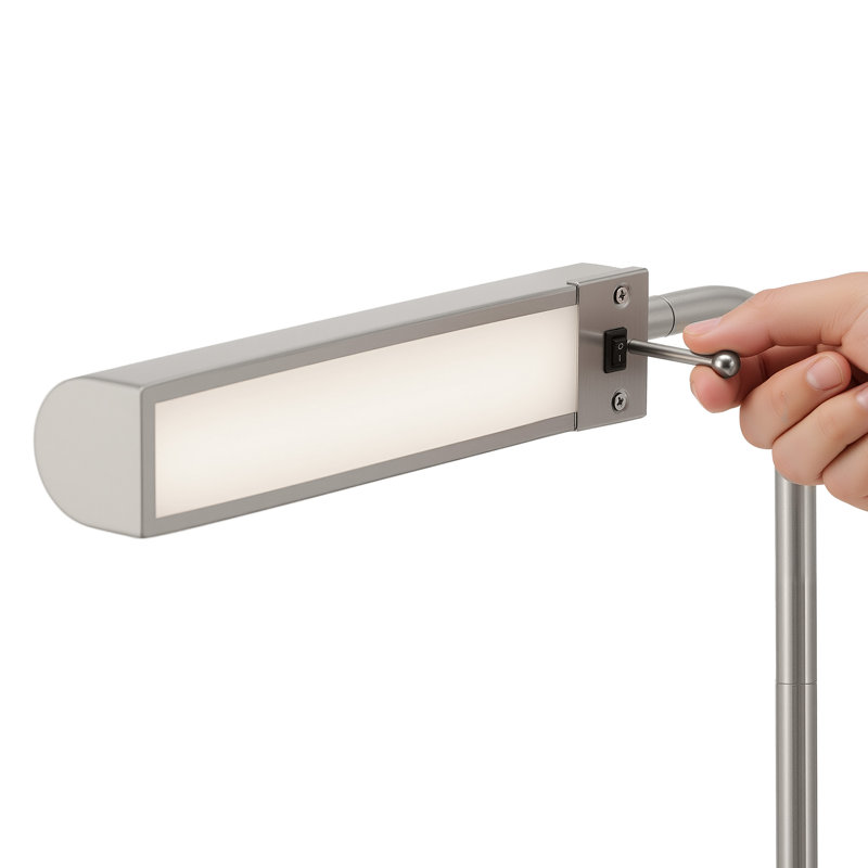 62.5" Industrial 3CCT LED Pharmacy Reading Task Floor Lamp in Nickel, Silver