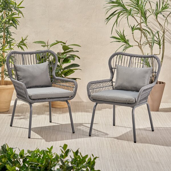 Bay Isle Home Kettering Patio Chair with Cushions & Reviews | Wayfair