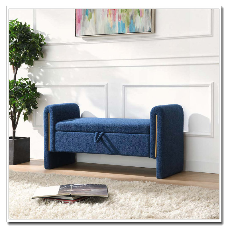 Banc de bout avec accoudoirs et rangement Modern, Marine