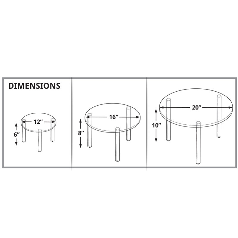 Glossy Clear Acrylic Stackable Round Riser Set