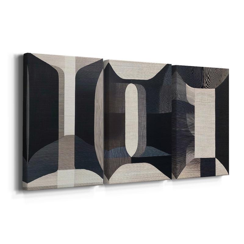 ABSTRACT Series DCLXIV - Toile tendue sur mesure - 3 pièces, H 48 po x l 96 po