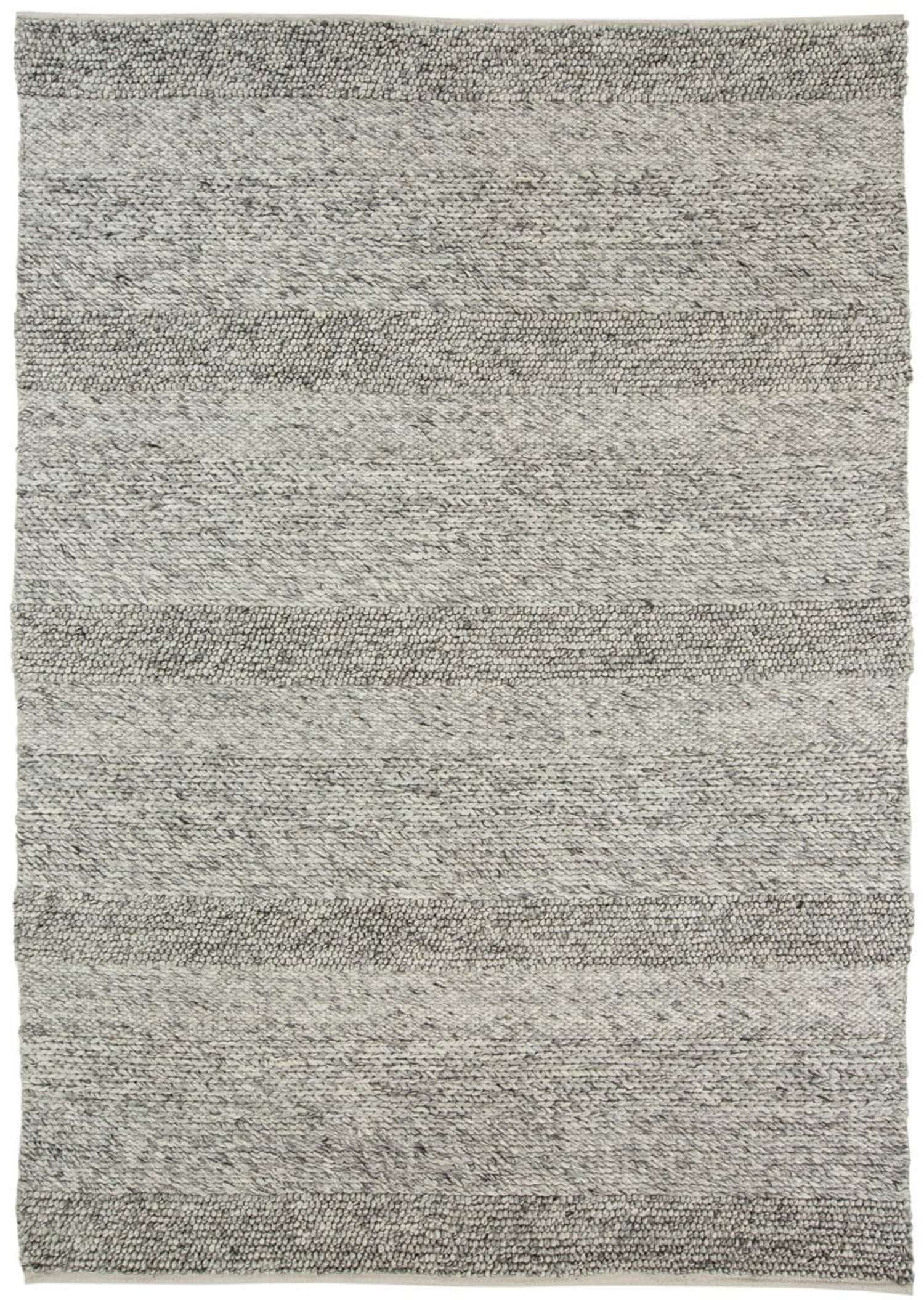 Handmade Braided Wool Light Gray Rug