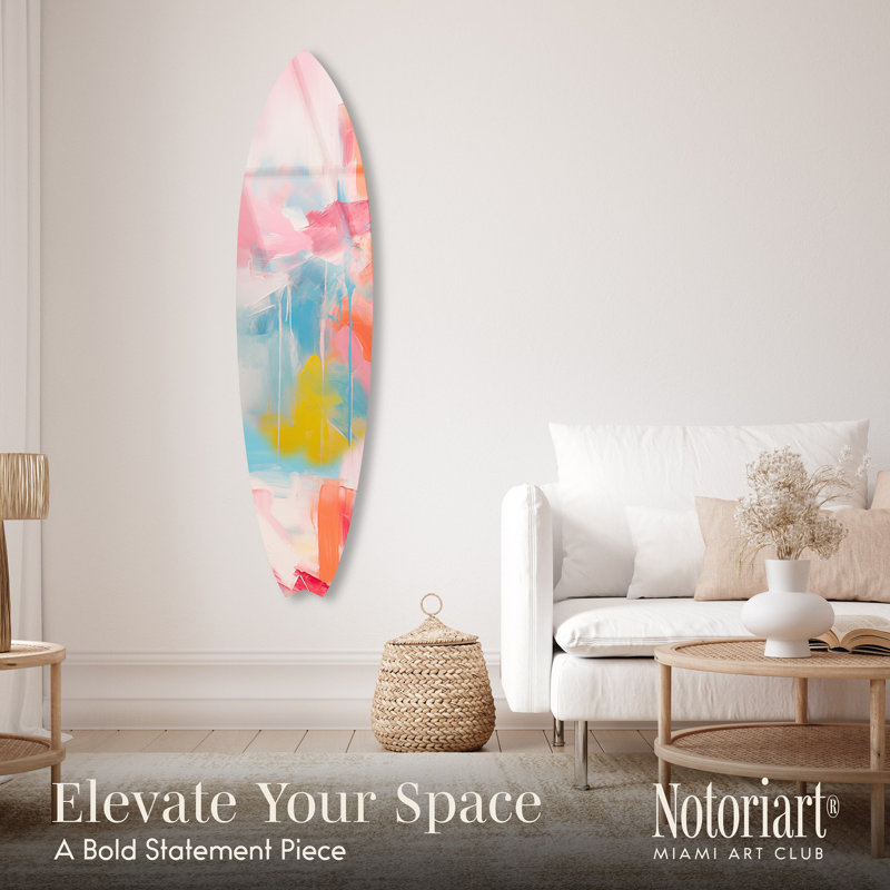 «Sorbet Abstract Surfboard Acrylique Coastal Wall Art» par Notoriart