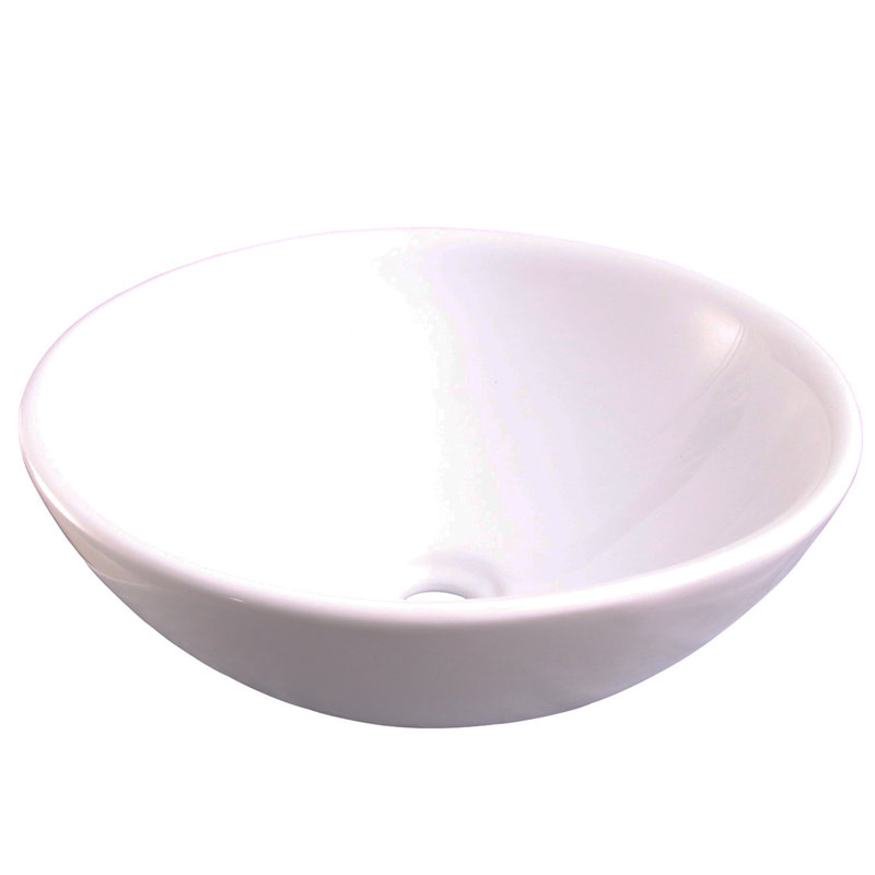 Lavabo de salle de bain vasque circulaire en porcelaine vitreuse Decker