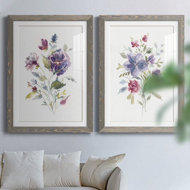 Couleur variété I - ensemble de 2 peintures, H 31,5 po x l 47 po x P 1,5 po, Cadre en papier gris