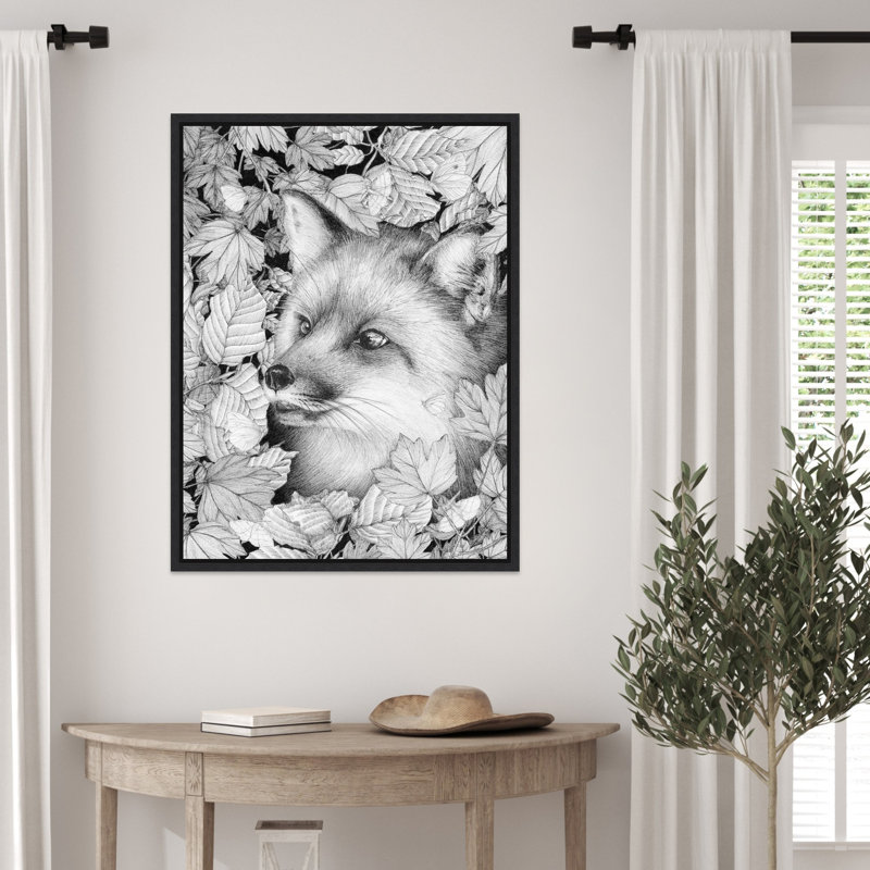 «Fox and Forest» par Isaah, reproduction d'art sur toile encadrée, H 30 po x l 23 po