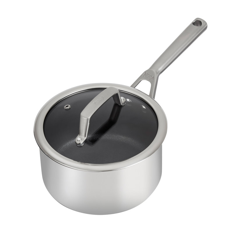 Ninja ZEROSTICK Stainless Steel Saucepan with Lid, 18cm