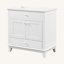 Base de meuble-lavabo 30 po sans lavabo, armoire de salle de bain avec deux portes et un tiroir, blanc