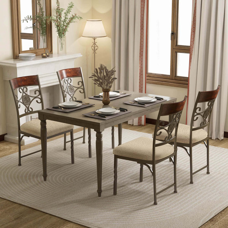 Alcott Hill® Set Of 4 Dining Room Chairs Armless Kitchen Chairs Set With Seat Cushion