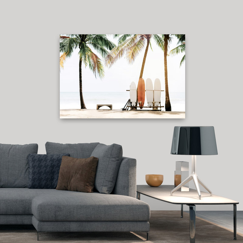 Hawaii Surfing 2, art mural contemporain, H 32 po x l 48 po