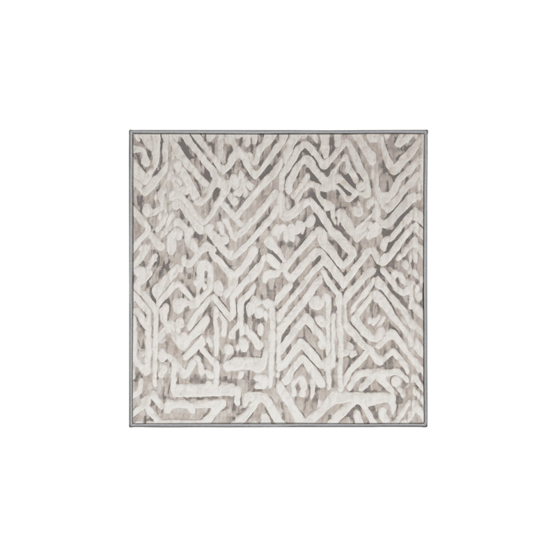 Silky Soft Plush Gray Area Rug, Square 7'