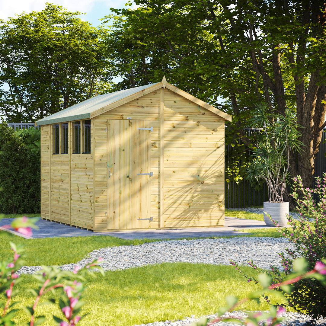 Powersheds 10 x 8ft Premium Pressure Treated Timber Apex Garden Shed