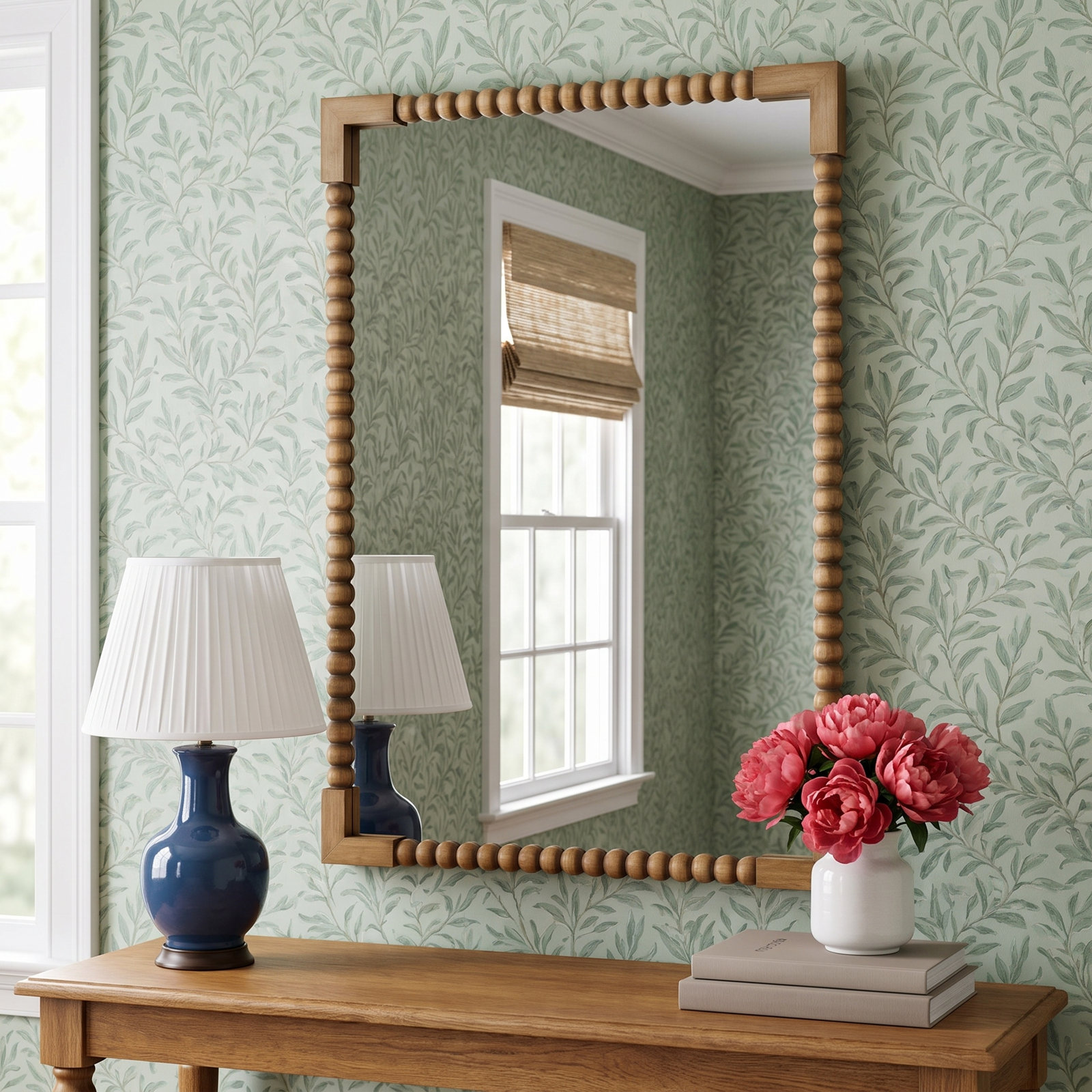 Lizzie Mirror, 37" H x 24" W, Brown Wood