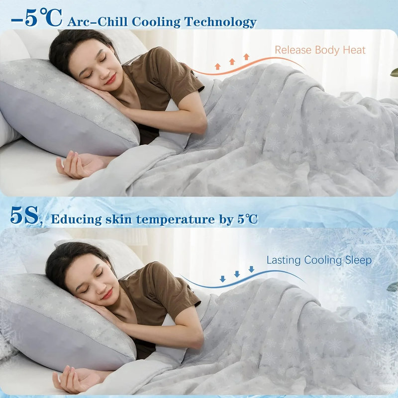 Couverture d'été légère pour les dormeurs chauds et les sueurs nocturnes - Couverture rafraîchissante à double face avec technologie Arc-Chill