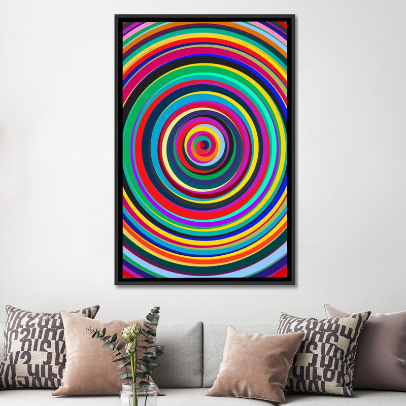 « cirque », impression sur toile, H 26 po x l 18 po x P 1,5 po, Toile avec cadre noir, Pas de tapis