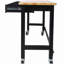 Table de 60 pouces avec rangement pour tiroir, table en bois de bambou robuste avec roulettes, convenant au garage