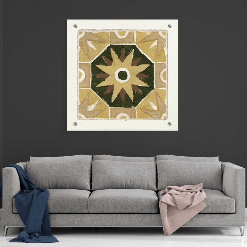 «Moroccan Tile Pattern VI» par Stellar Design Studio, art mural en verre acrylique, H 36 po x l 36 po x P 0,2 po