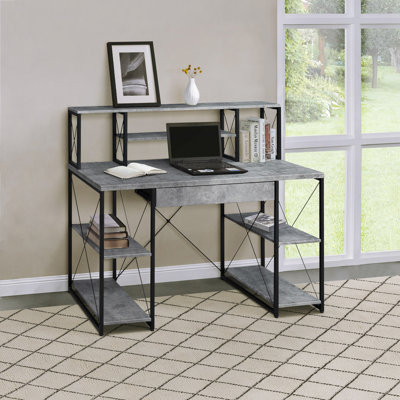 Bureau avec tablettes ouvertes et huche