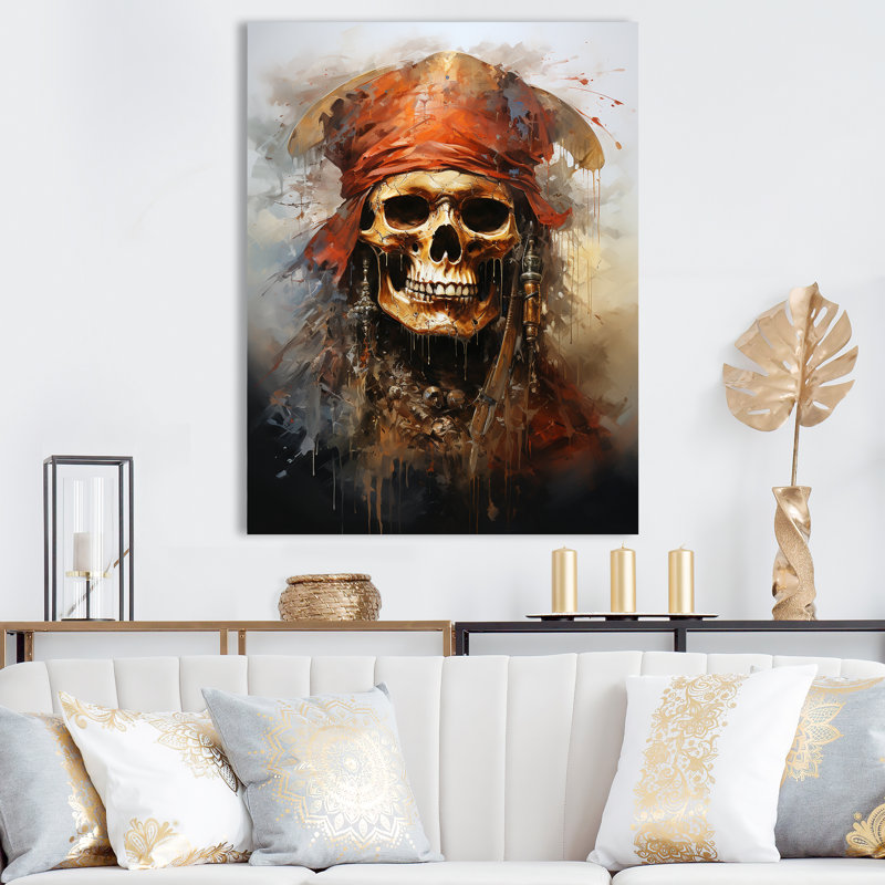Pirate Jolly Roger - impression sur toile tendue, H 20 po x l 12 po x P 1 po