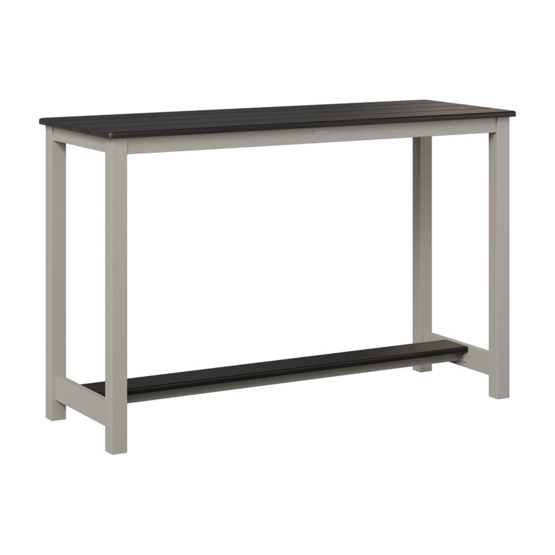 Table de bar Berlin Gardens, H 38,5 po x l 60 po x P 22 po, Noir martelé, Argent platine