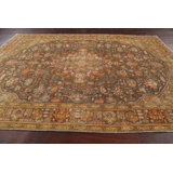 Tapis géométrique à motif persan Tabriz noué à la main 8 x 11