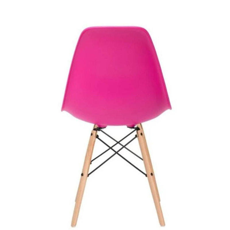 Chaise Hrileena Leffie avec pieds naturels, Rose, Naturel