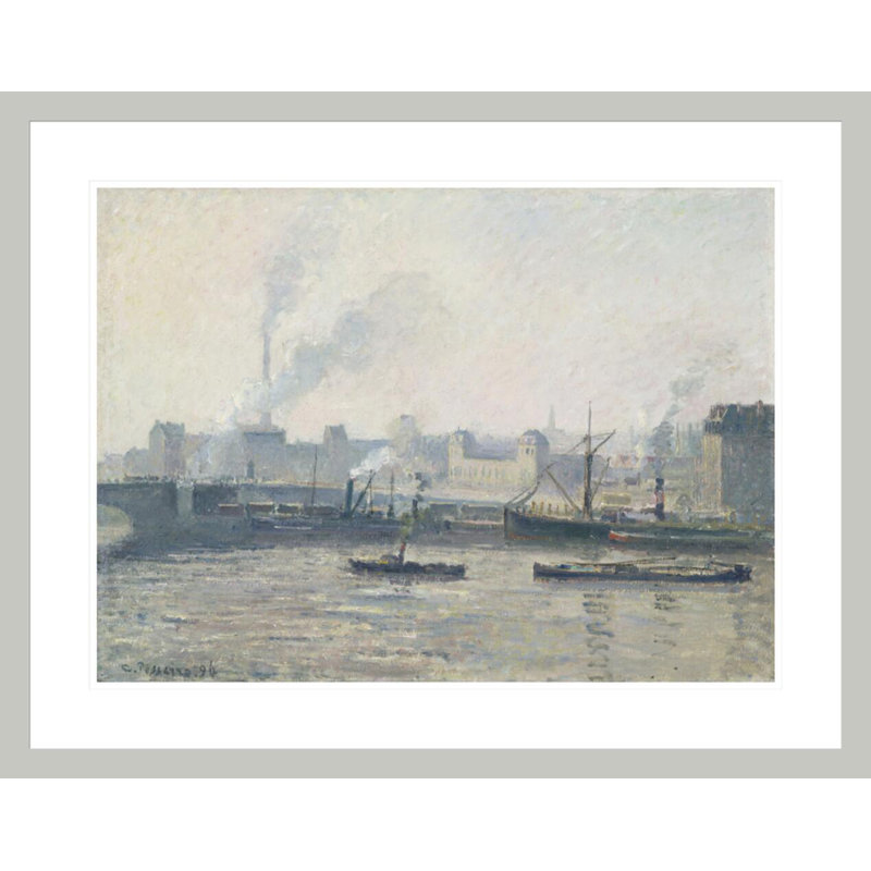 Le pont Saint-Séver Rouen: brume par Camille Pissarro, 23.26" H x 29.5" W