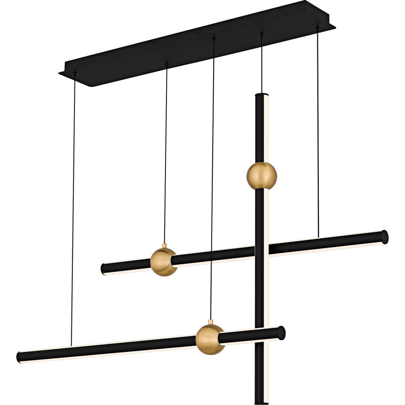 Harvick Integrated LED Matte Black Linear Chandelier