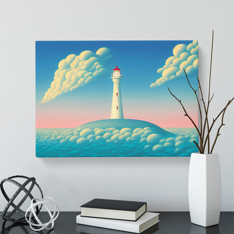 XXX-H1022-WF-4843X Hypnotic Lighthouse - Wrapped Canvas Print, 50cm H x 76cm W x 3cm D