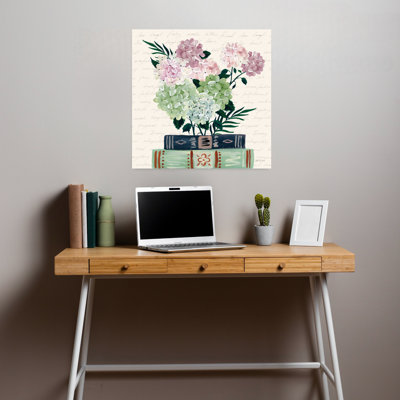 Art mural fleuri hortensias contemporains