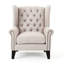 Magnifique chaise d'appoint - Tissu beige capitonné de façon captivante