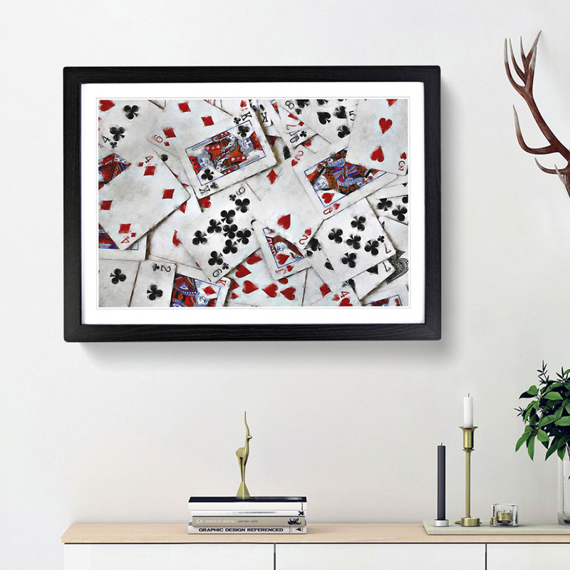 Deck of Cards - Picture Frame Graphic Art Print, 45cm H x 63cm W x 2cm D, Black Framed