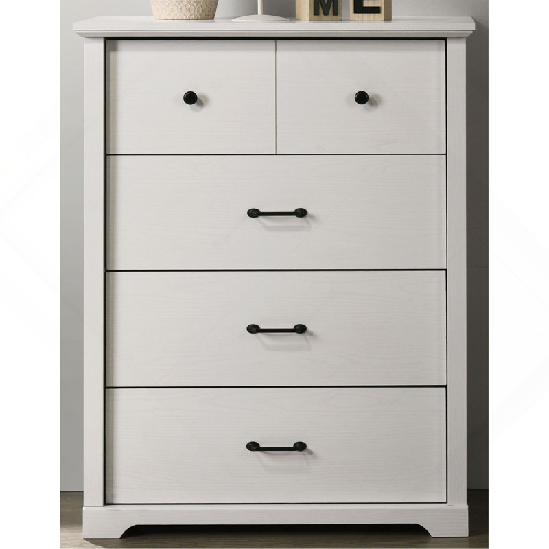 Commode à tiroirs et commode avec poignées, Blanc