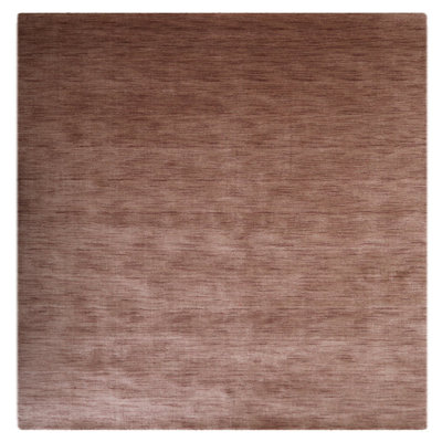 Yesica Hand Knotted Loom Wool Eco-Friendly Area Rugs - Square, Light Brown Color, Plain Solid Design, High Pile Thick Handmade Anti Skid Area Rugs for Living Room, Bed Room