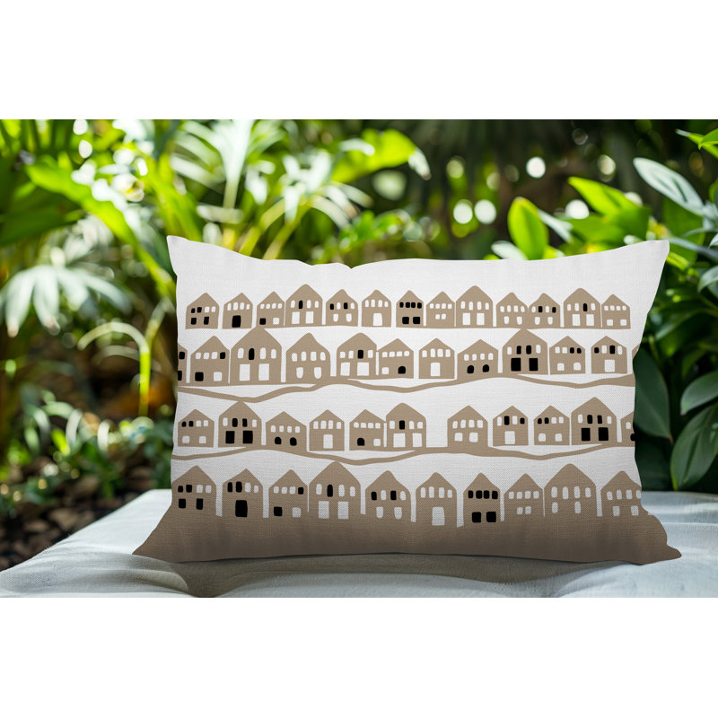 Coussin rectangulaire intérieur / extérieur Amiro, Beige, Rectangle H 14 po x l 20 po
