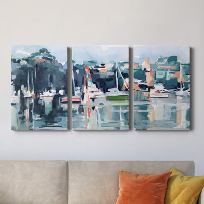 " Watercolor Bay II " 3 - Pieces