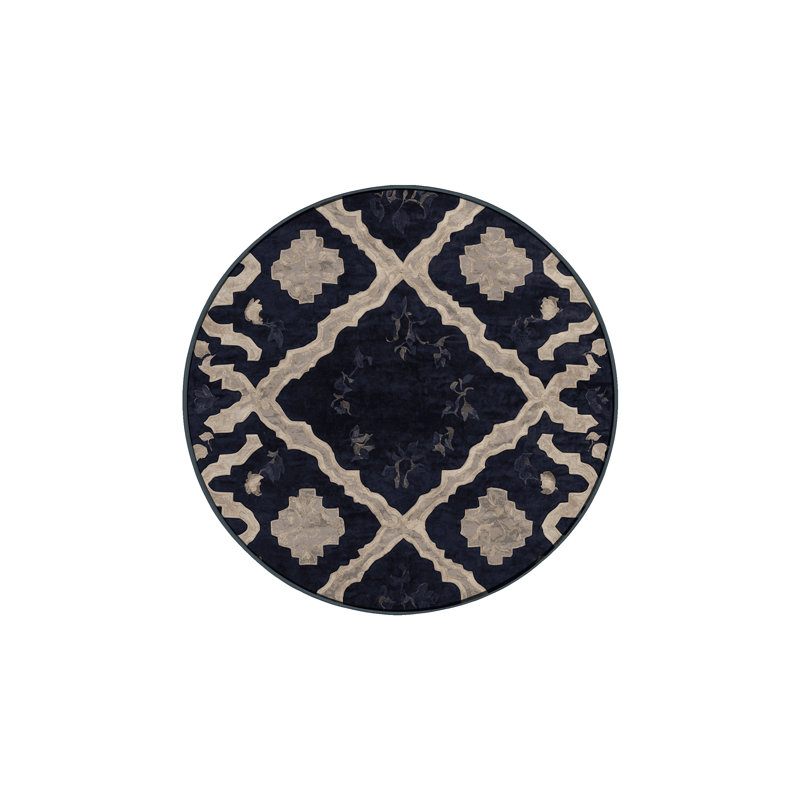 Machine Washable Gray Area Rug, Round 7'