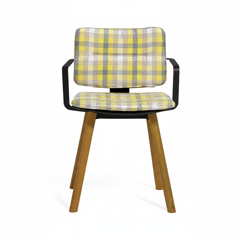 Coco Outdoor Dining Armchair, White/Faux Teak,  Canvas Natural