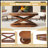 44 Inch Wood Oval Coffee Table With X-Shaped Base-1960573751