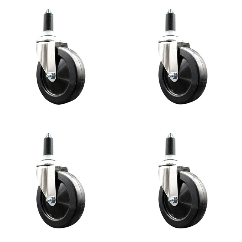 Ensemble de roulettes extensibles en caoutchouc dur, H 5 po x l 5 po