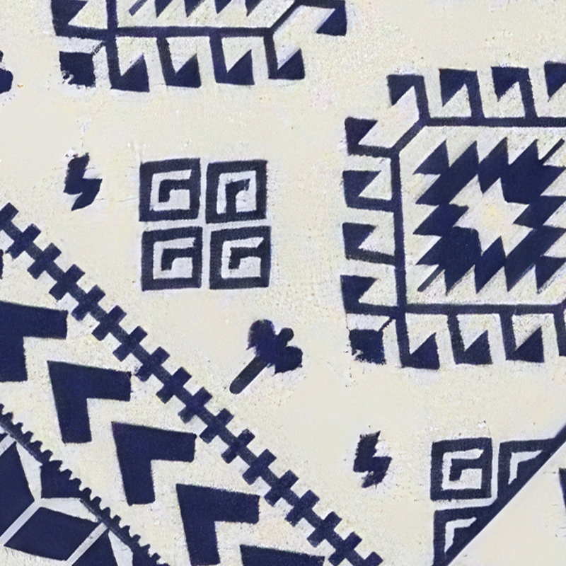 Tapis d'extérieur Pema, Bleu / blanc, Rectangle 9 pi x 18 pi