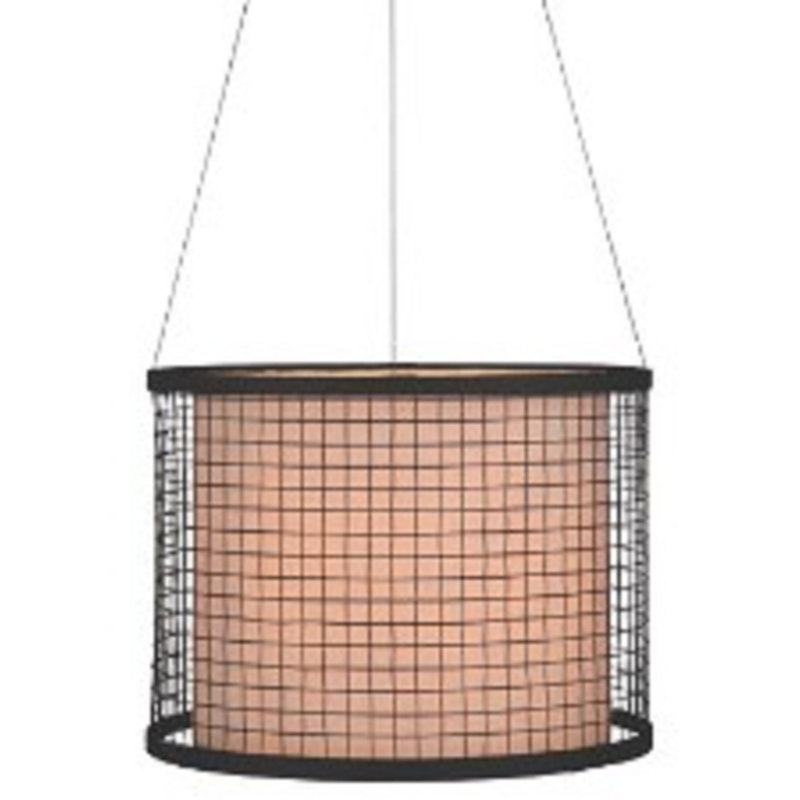 Luminaire suspendu tambour 1 lumières unique Heid, H 60 po x l 16 po x P 16 po